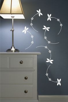 Wall Decals Set of 6 Dragonflies with flowers by greywolfgraphics, $18.00 Wall Décor, Wall Decor, Wall Murals, Wall Design, Wall