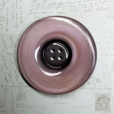 Natural Shell Plum with Gold Engraved Vines Button 33mm