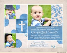 1st Birthday And Christening Baptism Invitation Sample Baptism