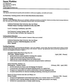 cv samples for teaching
