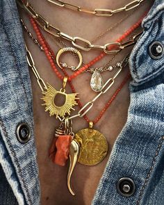 bib necklaces lariat leaf charms jewelry floral statement necklace layered adjustable necklaces Pink /& orange boho leaf necklace gift