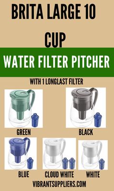 BPA Free Renewed Black Brita Extra Large 18 Cup UltraMax Water Dispenser and Filter