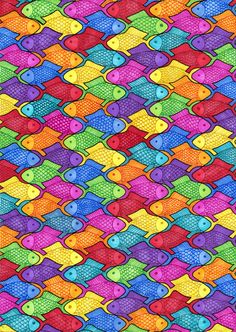 tessellating fish pattern google search