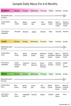 7 9 month blw meal plan baby pinterest meals baby led weaning