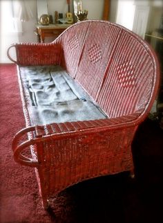 344 Best Antique Vintage Wicker Furniture Et Al Images On So Comfy Wicker Porch Furniture Sofa Twig Vintage Painted
