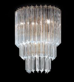Bespoke 70s style Murano glass prism hallway chandelier Bespoke 70s style Murano glass prism hallway chandelier