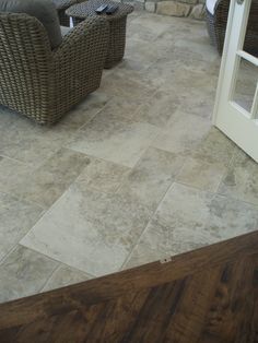 Diagonally Laid Tile Transitioning To Hardwood Floor This Colour Scheme For The Addition Bathroom And Laundry Master Bedroom Out
