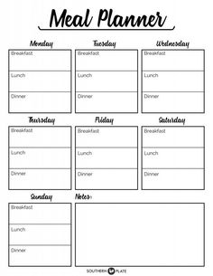 free printable weekly meal plan template super cute menu planner