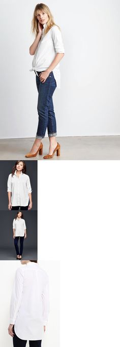 OLIAN Maternity Women/'s Sand Breast Pockets Button Down Shirt Tunic XS $125 NWT