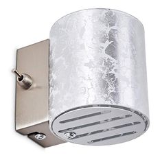 Luxus Wohn Schlaf Raum Wand Lampe Up Down Leuchten Flur Dielen silberfarben Glas