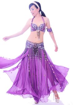 Belly Dance Costume 5 Flower Top,Gold Coins Skirt Carnival Party Dress Sets UK