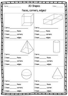3 D Shapes facts worksheet