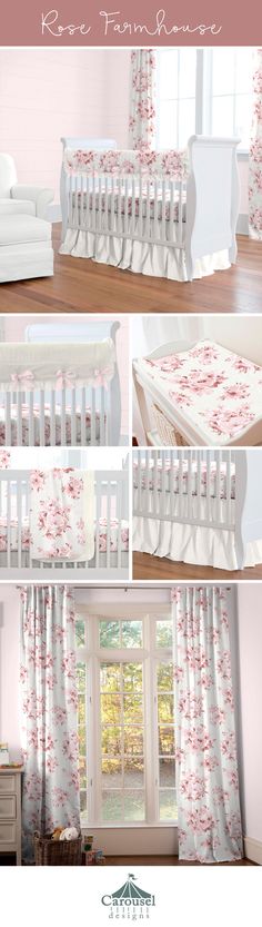 Carousel Designs Nursery Rhyme Toile and Pink Circles Drape Panel 84-Inch Tall by 42-Inch Wide with Trim and Blackout Liner