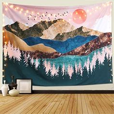 choicehot Mandala Flower Tapestry Wall Hanging Bohemian Wall Tapestries White Hippie Art Decor Indian Tapestry for Bedroom Living Room College Dorm Beach Throw 78/”X59/” White