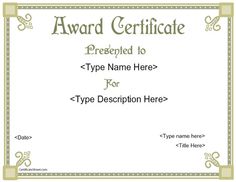 special certificate scholarship award certificatestreet com