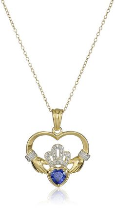 18 HN Jewels Mothers Day Special Diamond Accent 14K Gold Plated .925 Mom Heart Pendant Necklace