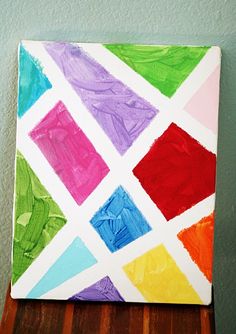 The 109 Best Preschool Images On Pinterest In 2018 Art For Kids Will Let The S Do This For Wall Art Holly Arts And Crafts Corner Birthday Party Craft Project Taped Painted Canvases