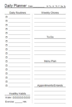 82 best printable daily planners images on pinterest in 2018