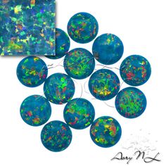 1pcs 4mm Sleepy Water Lily Synthetic Opal Cabochon Round Shape Cabochon Sleepy Water Lily Opal OP54 Very Beautiful Sparkling Cabochon