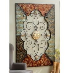 Kirklands Wall Decor Metal embossed scroll plaque | art niche, emboss and dining room walls Kirklands Wall Decor Metal embossed scroll plaque | art niche, emboss and dining room walls
