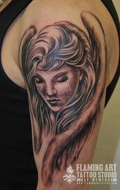 Crying Angel Face Tattoo Flaming Art Angels Crying Angel Face Tattoo Flaming Art Angels