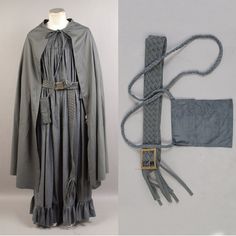 Gandalf Costume Cape with Hood Hat Merlin Wizard Mage Hobbit Lord of the Rings