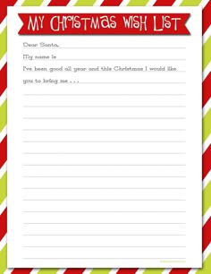 blank christmas lists printable