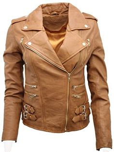 Diaz tan Con Capucha Señoras Para Mujer Estilo Retro Informal Diseñador Real Piel De Cordero Cuero Chaqueta