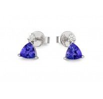172 Best Tanzanite Jewellery Images Jewelry White Gold 18ct White Gold Trillion Cut Tanzanite Diamond Stud Earrings Jewelry Studs