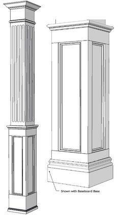 trim detail – square columns, interior wood columns, decorative trim detail – square columns, interior wood columns, decorative