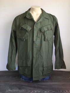 Vtg 1974 US Army OG 107 Utility Shirt NOS Vietnam Era Poplin Womens 18 Rip Stop