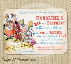 alice in wonderland birthday invitation templates free jelly 16