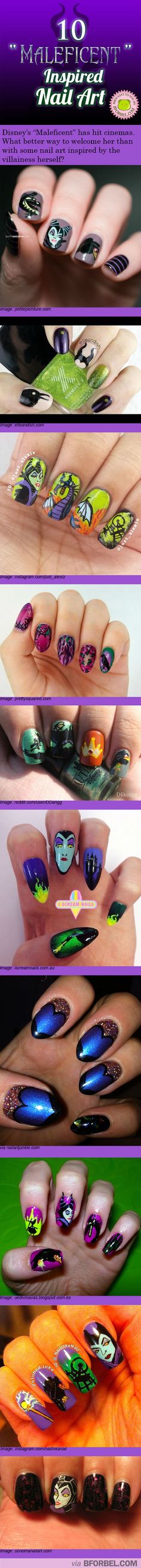 10 Great “Maleficent” Inspired Nail Art Ideas