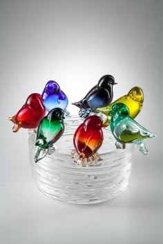 Art Deco, Hand Blown Glass, Murano Glass Birds, Sea Glass Art, Fused Glass Art, Glass Birds, Blown Glass Art, Glass Figurines, Hand Blown Glass Art