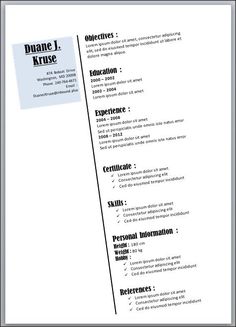 cv template for microsoft word
