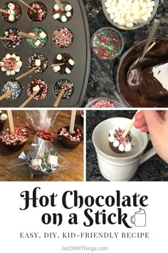 Christmas Hot Chocolate, Hot Chocolate Bars, Hot Chocolate Recipes, Hot Chocolate Gifts, Hot Chocolate Dippers Diy, Chocolate Spoons, Hot Cocoa Gift Ideas, Chocolate Crafts