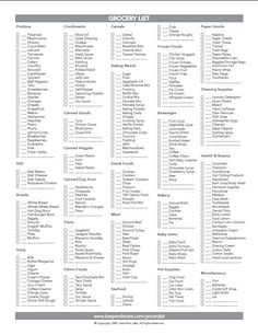 17 best grocery list