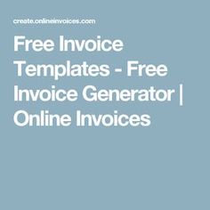 free and simple online invoice generator and invoice creator for
