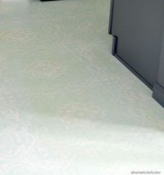 painted linoleum floor and stencil