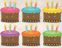 cupcake birthday chart template