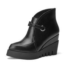 AmoonyFashion Womens Closed Round Toe Low Heels?PU?Fabric Assorted Color Boots with Metalornament AmoonyFashion Womens Closed Round Toe Low Heels?PU?Fabric Assorted Color Boots with Metalornament