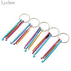 10Pcs Golden Aluminium Fin Double Crochet aiguille à tricoter Set Weave Craft