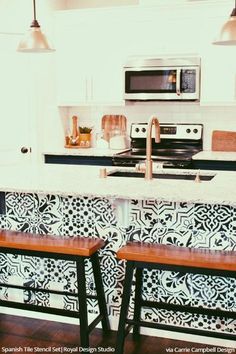 Spanish Tile Stencil Set Painted Patterns Tile Design And Magnificent Kitchen Stencil Designs Inspiration Spanish Tile Stencil Set Painted Patterns Tile Design And Interesting Kitchen Stencil Designs Decorating Inspiration
