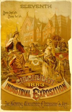 Cincinnati Ohio Art Print 13/" x 19/" Reprint 1879 Cincinnati Music Hall
