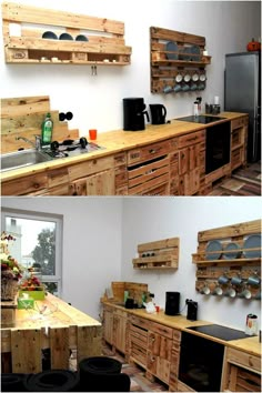 Wooden Pallet Furniture, Wood Pallet Projects, Wood Pallets, Pallet Outdoor, Diy Pallet Kitchen Ideas