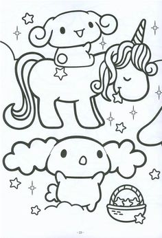 Cute Kawaii Cinnamoroll Unicorn Coloring Page Cute Kawaii Cinnamoroll Unicorn Coloring Page