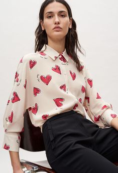 Imprimé Floral Tour De Cou Style Col V Chemisier-Free p/&p