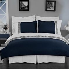 44 Best Navy Blue Duvet Cover Images On Pinterest Comforters 3pc Hotel Modern Greek Key Navy White Duvet Cover Set Maybe For