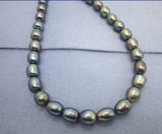 NATURAL 3 ROWS 6-7MM BLACK TAHITIAN CULTURED PEARL JEWELRY NECKLACE 17-20/" AAA