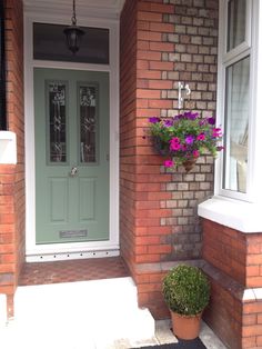 Victorian Terrace Front Door Sage Green Porch Pinterest Victorian Style Chartwell Green Solidor Semi Detached House Back Doors Front